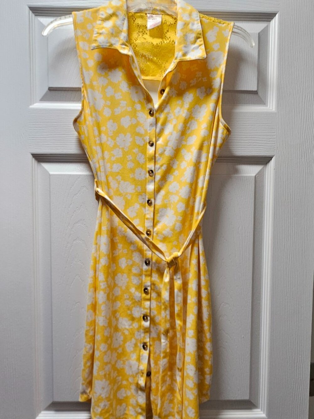 No Boundaries yellow and white floral dress.
